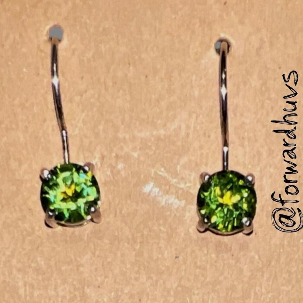 925 Sterling Silver Earrings – Tested Gemstones – Bright Green Peridot